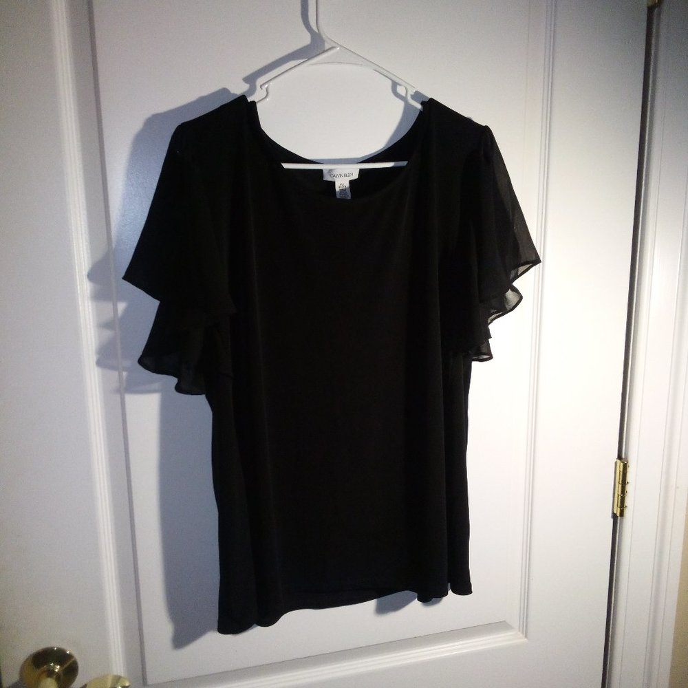 Black Blouse with Hanging Sleeves